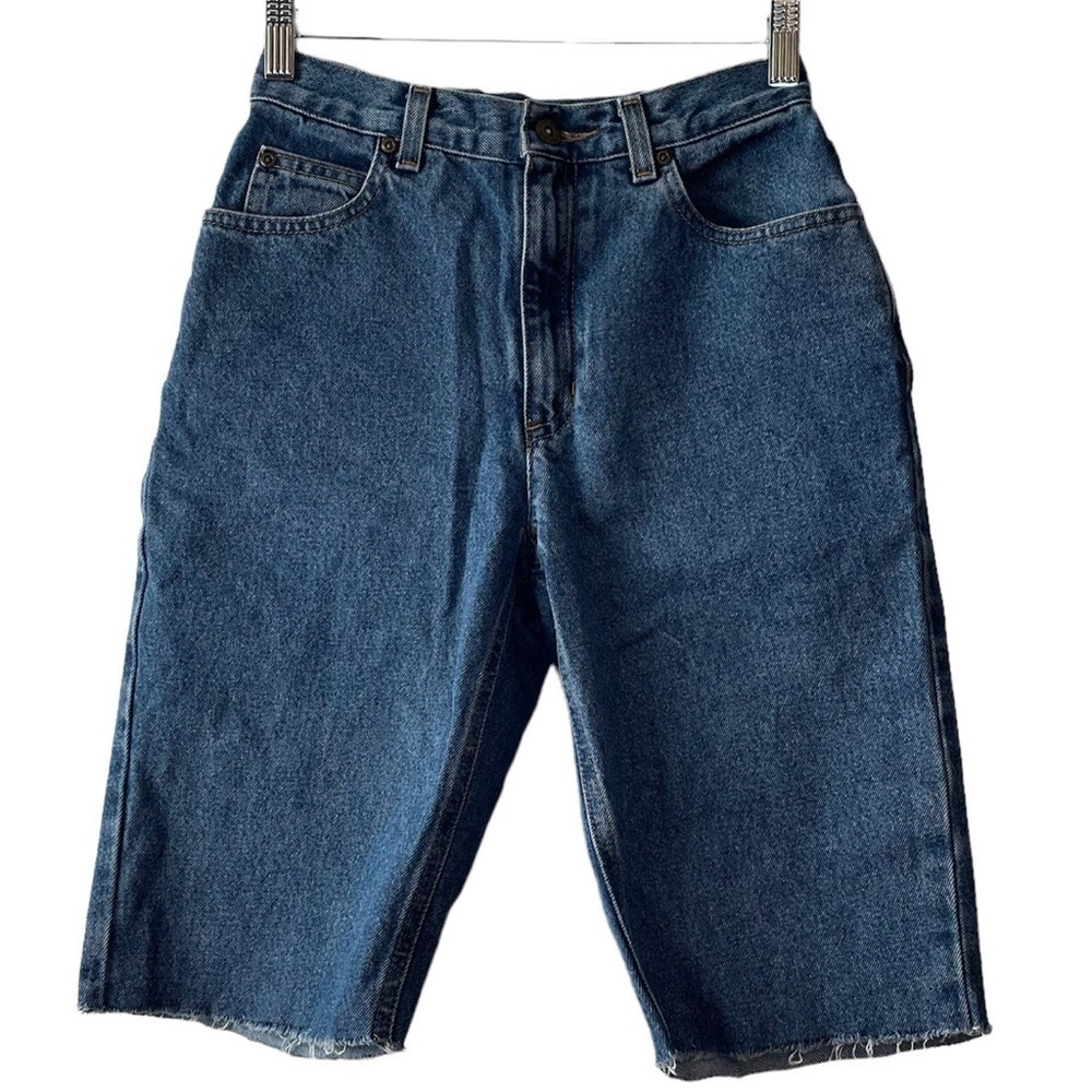 Liz Claiborne Cutoff Bermuda Jean Shorts Blue Denim Cotton Petite 4 Reg Normcore